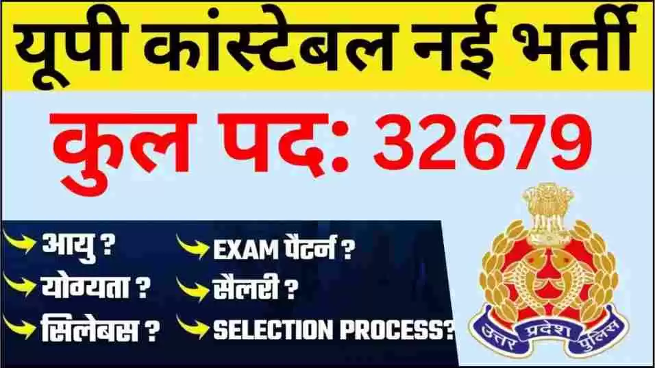 UP Police Constable Vacancy 2026 Notification: 32679 पदों पर भर्ती
