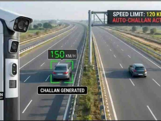 120 किमी/घंटा स्पीड लिमिट, कंट्रोल रूम से कटेगा ऑटोमैटिक चालान